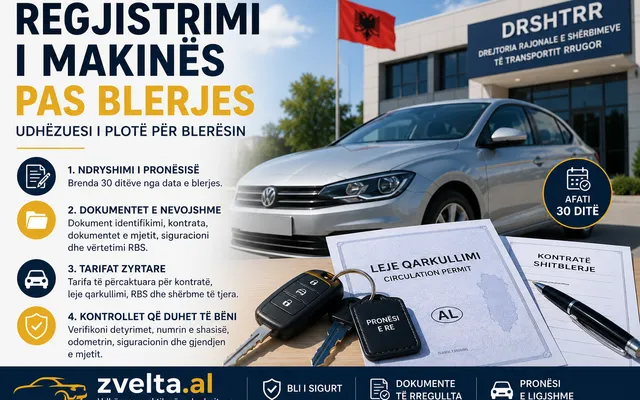 Regjistrimi i makinës pas blerjes në Shqipëri